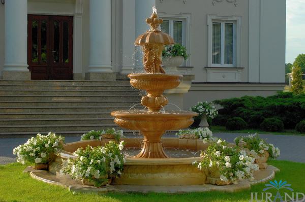 Springbrunnen Fontäne Zierbrunnen XXL Garten Deko Stadt Brunnen 2509 Steinguss